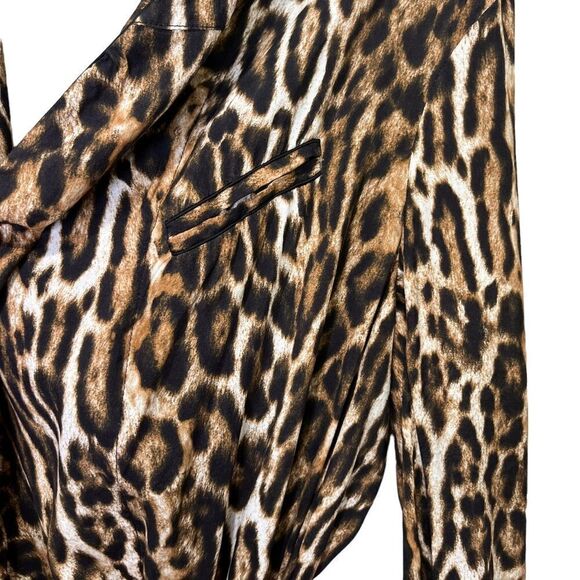 R13 Smoking Robe with Piping in Leopard Small - Picture 10 of 16